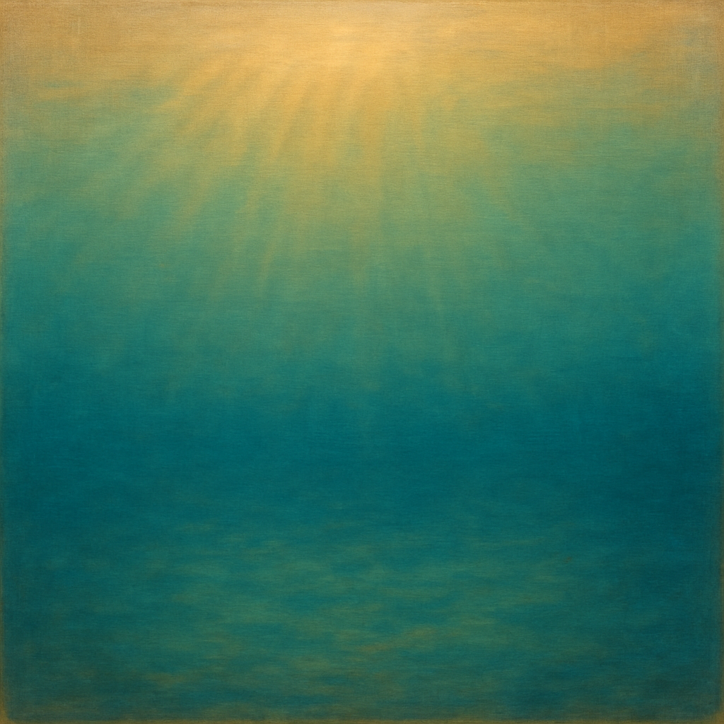 Minimalist Aquamarine Reef Void No. 10 - Modern Fine Art Oil Painting - View 1