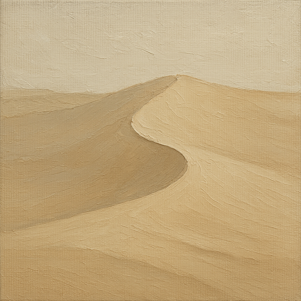 Monochrome Dune Ridge Minimalist Oil Painting - 100% Hand-Painted Master Oil Painting