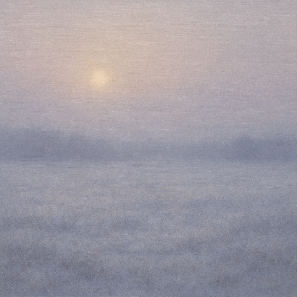 Winter Dawn Frost & Pale Silver Light No. 2 Oil Painting - View 1