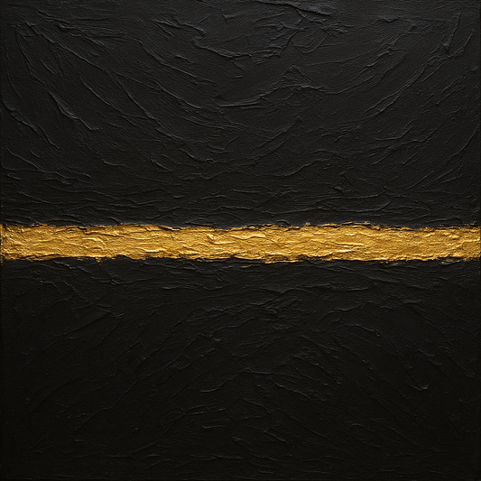 Obsidian & 24K Gold Horizon Luxury Oil Painting - 100% Hand-Painted Master Oil Painting