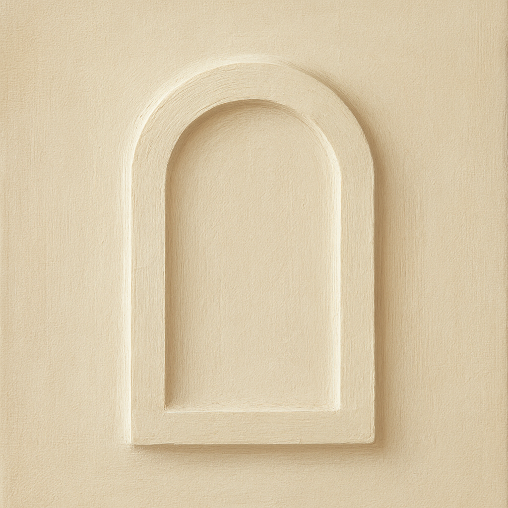 Textured Monolithic Plaster Arch No. 9 - Modern Fine Art Oil Painting - View 1