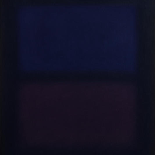 Deep Indigo & Midnight Plum Ambient Field No. 4 Oil Painting 100% Hand Painted Oil on Belgian Linen Canvas, Original Fine Art Wall Decor