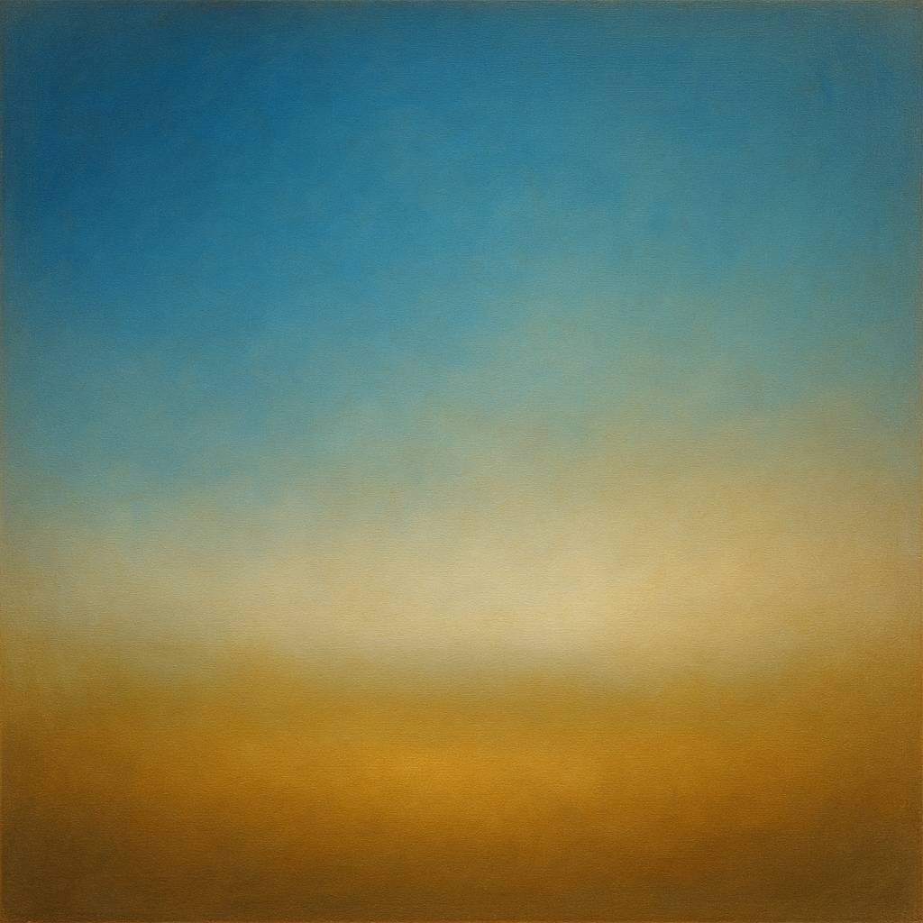 Celestial Azure & Warm Ochre Equilibrium No. 6 Oil Painting 100% Hand Painted Oil on Belgian Linen Canvas, Original Fine Art Wall Decor