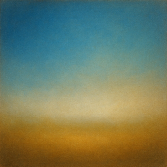 Celestial Azure & Warm Ochre Equilibrium No. 6 Oil Painting 100% Hand Painted Oil on Belgian Linen Canvas, Original Fine Art Wall Decor