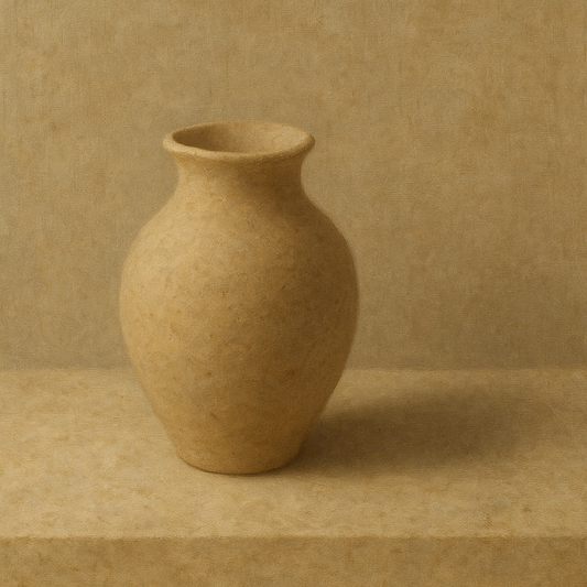 Organic Clay Vessel & Solitary Shadow No. 30 Oil Painting 100% Hand Painted Oil on Belgian Linen Canvas, Original Fine Art Wall Decor