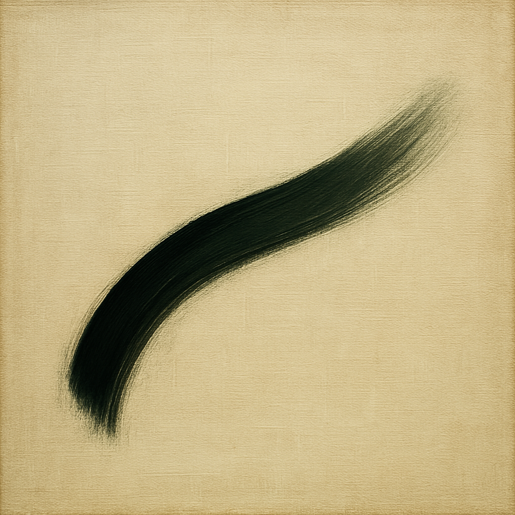 Monochrome Brushstroke Void No. 5 - Modern Fine Art Oil Painting - View 1