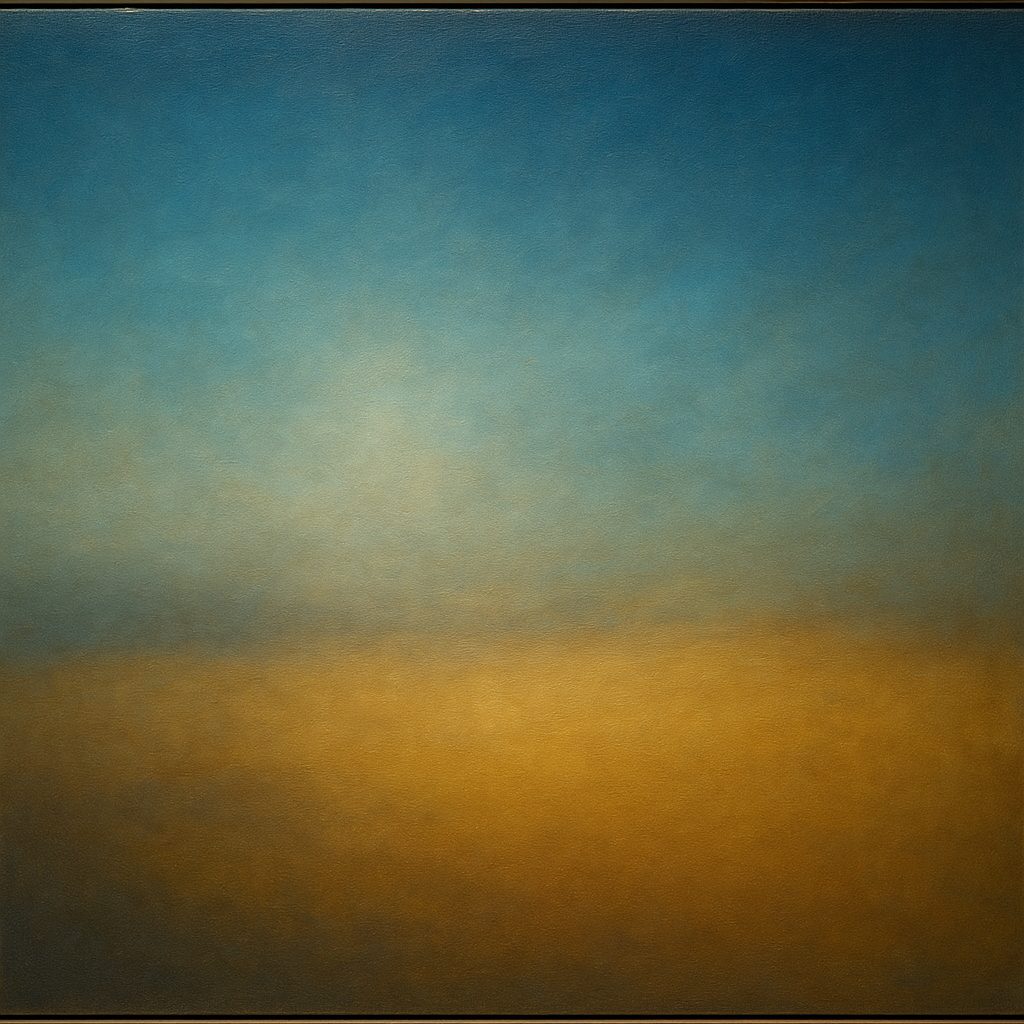 Celestial Azure & Warm Ochre Equilibrium No. 2 Oil Painting 100% Hand Painted Oil on Belgian Linen Canvas, Original Fine Art Wall Decor