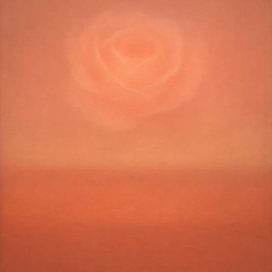Blush Rose & Dusky Terracotta Ambient Glow No. 3 Oil Painting 100% Hand Painted Oil on Belgian Linen Canvas, Original Fine Art Wall Decor