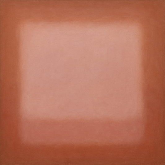 Blush Rose & Dusky Terracotta Ambient Glow No. 24 Oil Painting 100% Hand Painted Oil on Belgian Linen Canvas, Original Fine Art Wall Decor