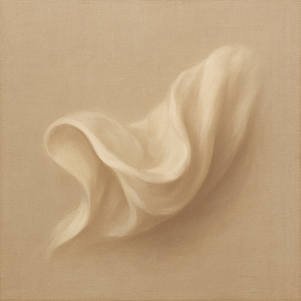 Alabaster Linen Texture Fold No. 4 - Modern Fine Art Oil Painting - View 1
