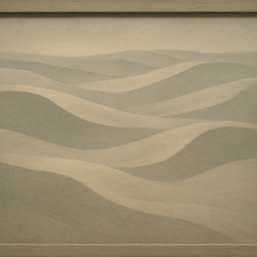 Monochrome Sand Dune Contours & Pale Slate No. 13 Oil Painting 100% Hand Painted Oil on Belgian Linen Canvas, Original Fine Art Wall Decor