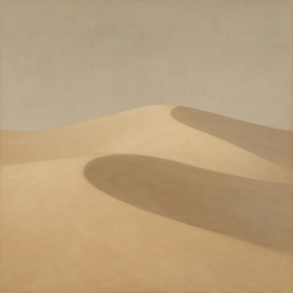 Muted Desert Dune Geometry No. 8 - Modern Fine Art Oil Painting - View 1