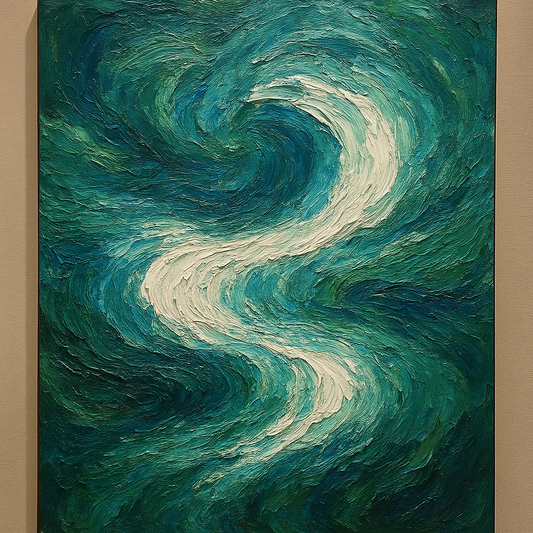 Elysian Swell Fine Art Abstract Oil Painting - View 1