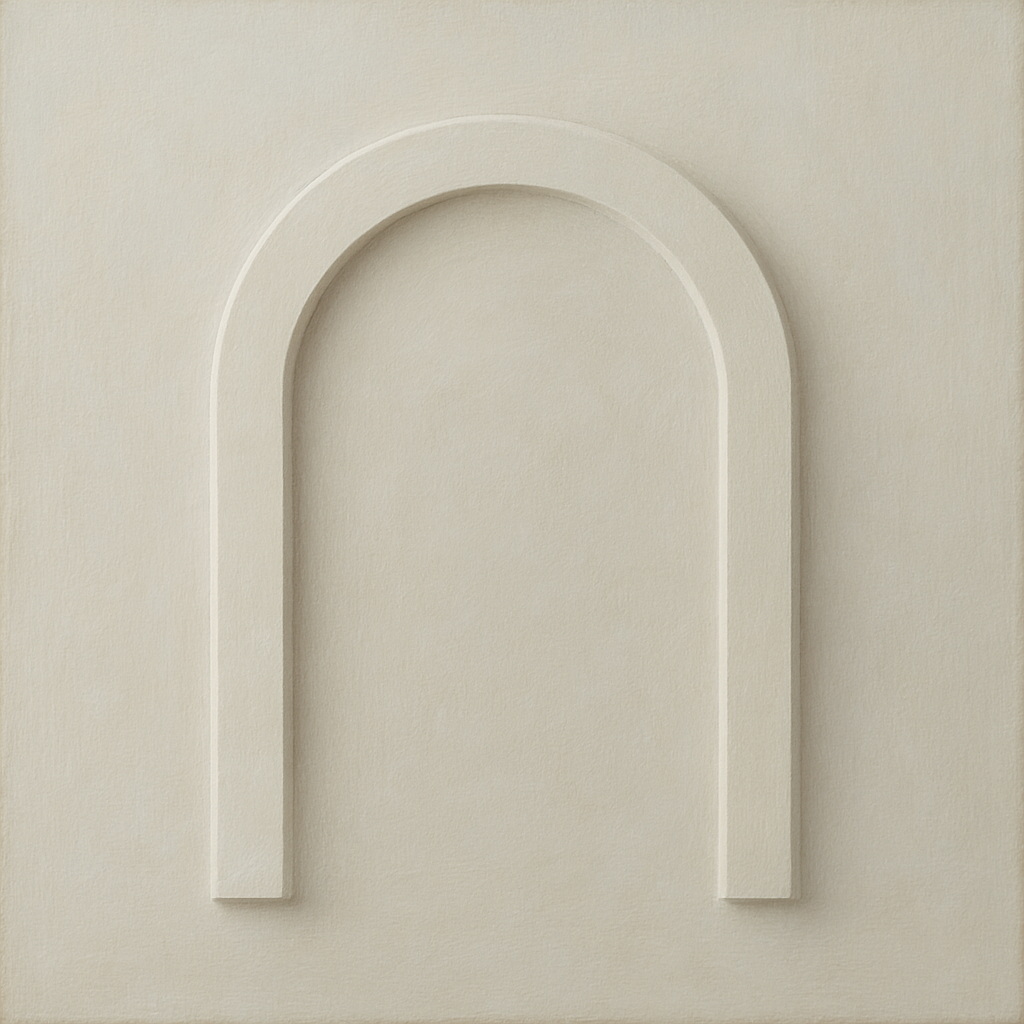 Textured Monolithic Plaster Arch No. 9 - Modern Fine Art Oil Painting - View 1