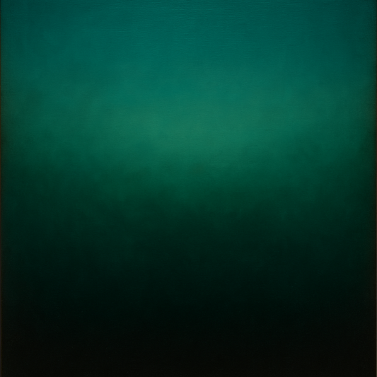 Midnight Teal & Deep Malachite Gradient No. 15 Oil Painting 100% Hand Painted Oil on Belgian Linen Canvas, Original Fine Art Wall Decor