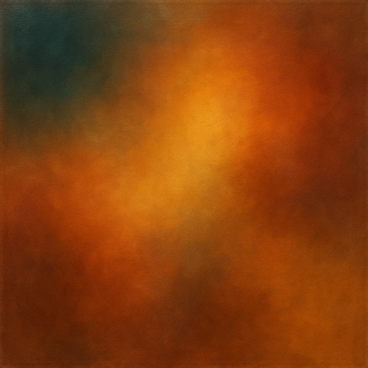 Deep Topaz & Spiced Terracotta Glow No. 6 Oil Painting - View 1