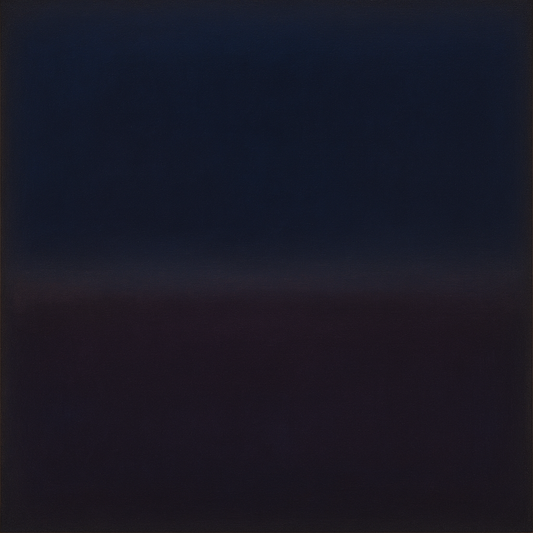 Deep Indigo & Midnight Plum Ambient Field No. 9 Oil Painting 100% Hand Painted Oil on Belgian Linen Canvas, Original Fine Art Wall Decor