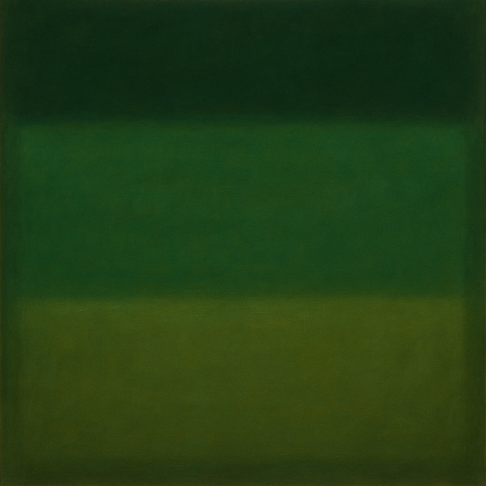 Forest Emerald & Deep Moss Contemplative Field No. 6 Oil Painting - View 1