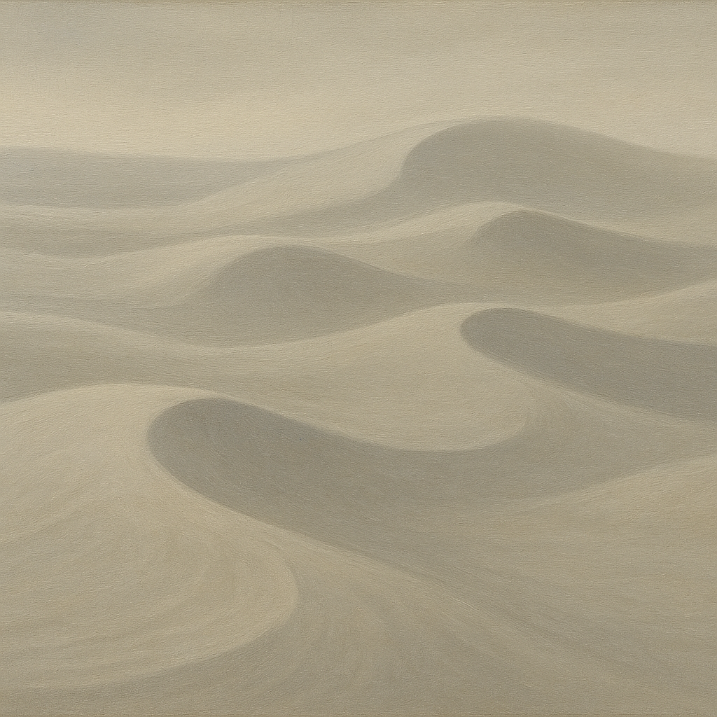 Monochrome Sand Dune Contours & Pale Slate No. 27 Oil Painting 100% Hand Painted Oil on Belgian Linen Canvas, Original Fine Art Wall Decor