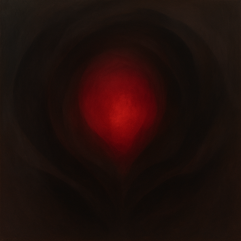 Smoky Ruby & Warm Obsidian Veils No. 17 Oil Painting - View 1