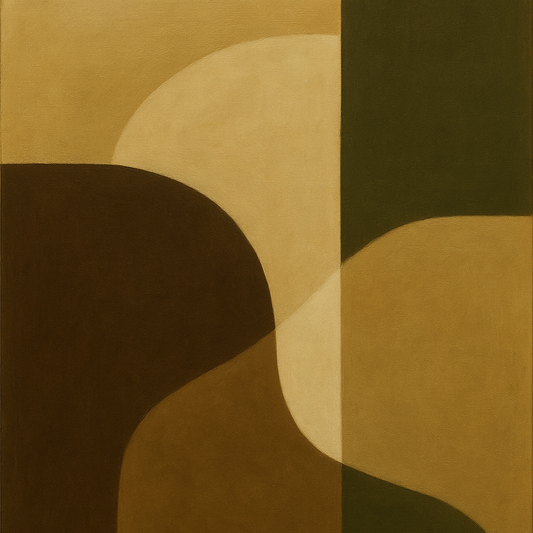 Minimalist Asymmetrical Balance in Raw Umber No. 6 Oil Painting 100% Hand Painted Oil on Belgian Linen Canvas, Original Fine Art Wall Decor
