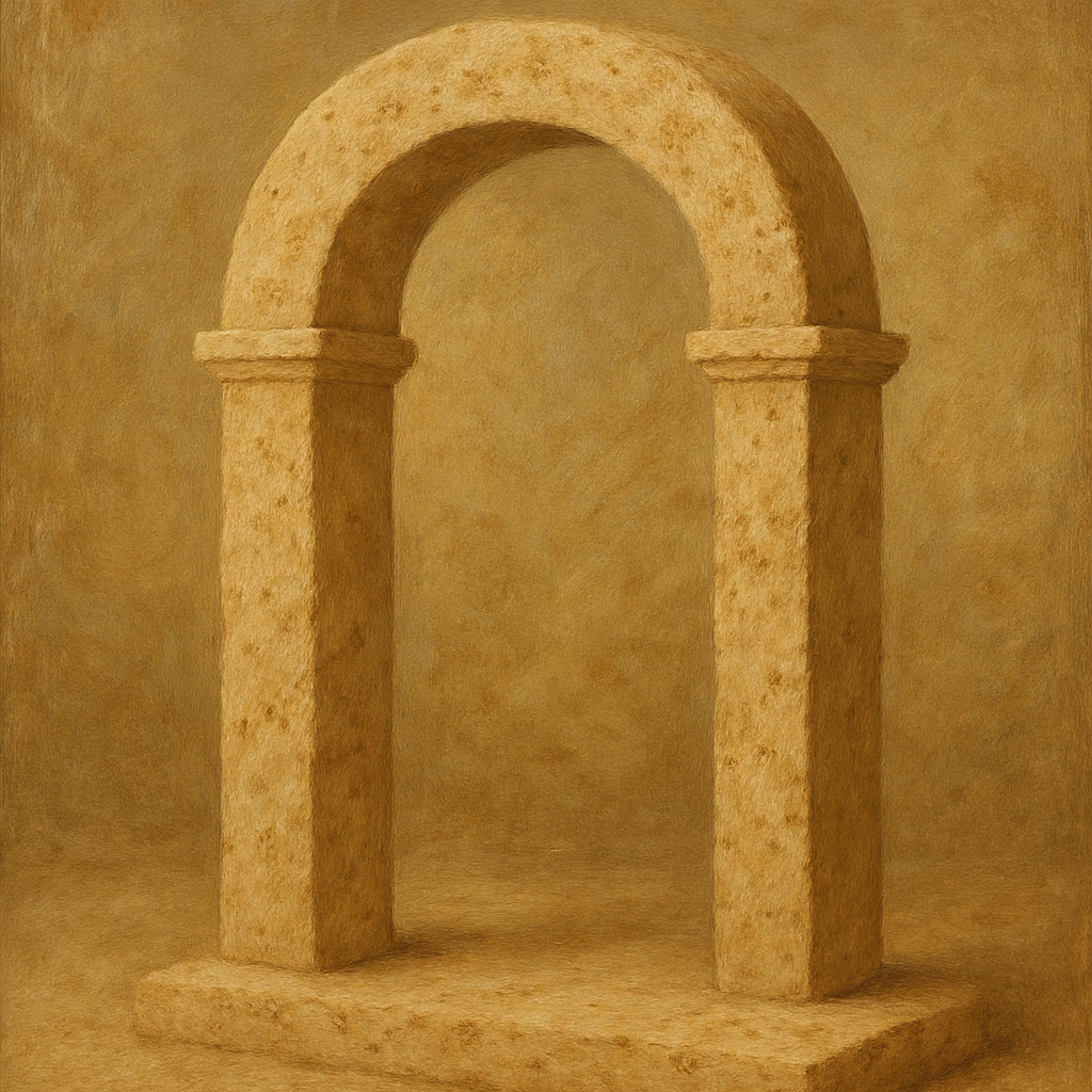 Travertine Stone Arch & Earth Tones No. 2 Oil Painting 100% Hand Painted Oil on Belgian Linen Canvas, Original Fine Art Wall Decor