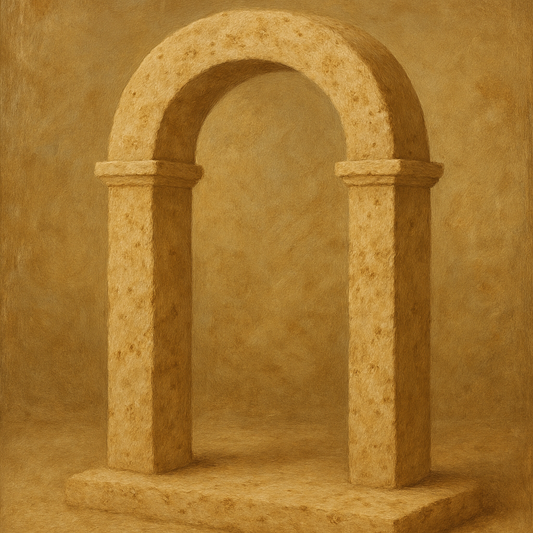 Travertine Stone Arch & Earth Tones No. 2 Oil Painting 100% Hand Painted Oil on Belgian Linen Canvas, Original Fine Art Wall Decor
