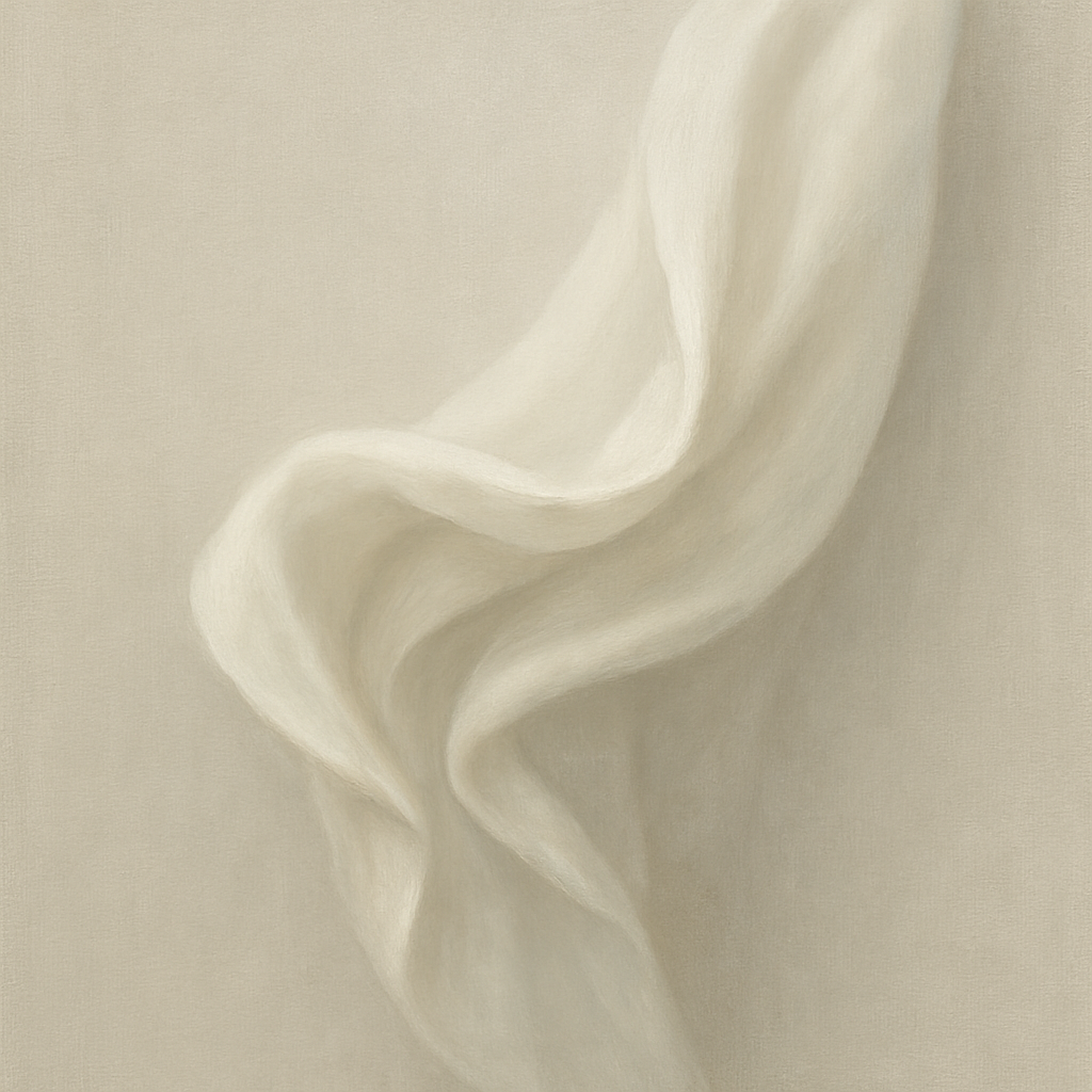 Alabaster Linen Texture Fold No. 4 - Modern Fine Art Oil Painting - View 1