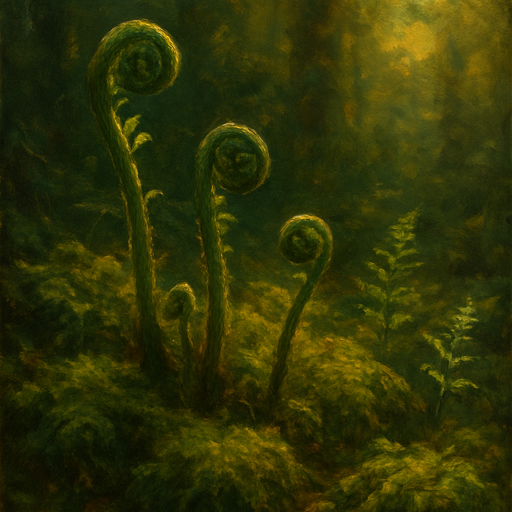Forest Ferns & Mossy Woodland Herbarium No. 13 Fine Art Oil Painting - View 1