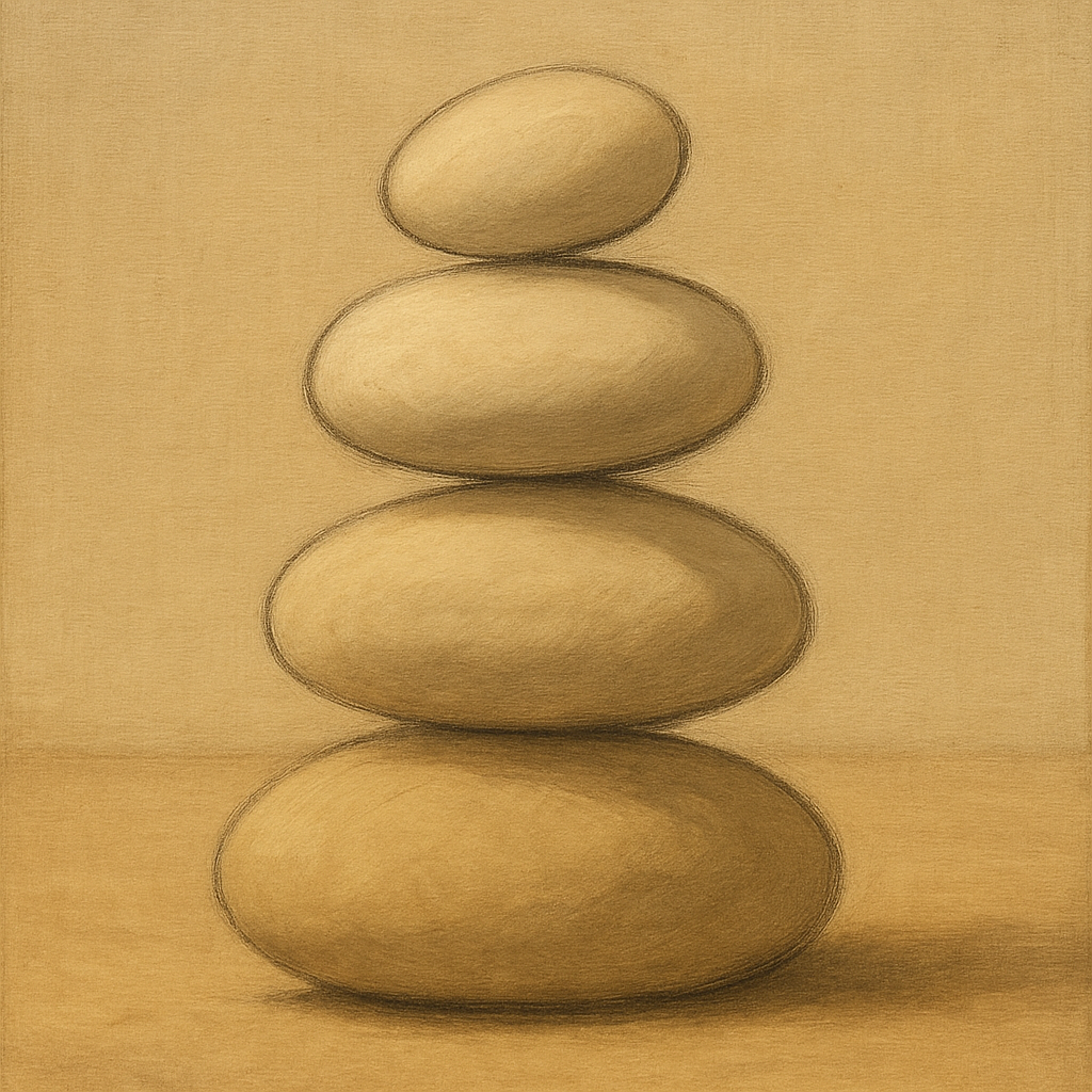 Organic Pebble Contours No. 3 - Modern Fine Art Oil Painting - View 1