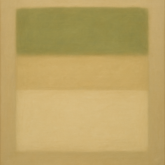 Sage Olive & Pale Sandstone Minimalist Harmony Oil Painting 100% Hand Painted Oil on Belgian Linen Canvas, Original Fine Art Wall Decor