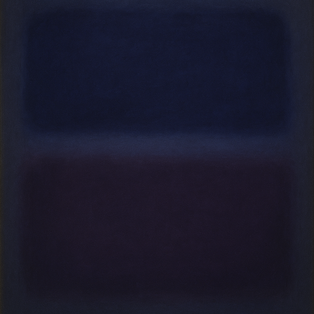 Deep Indigo & Midnight Plum Ambient Field No. 17 Oil Painting - View 1
