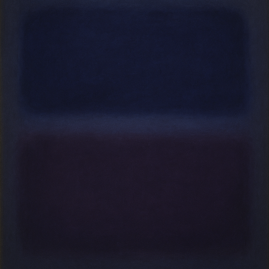 Deep Indigo & Midnight Plum Ambient Field No. 17 Oil Painting 100% Hand Painted Oil on Belgian Linen Canvas, Original Fine Art Wall Decor