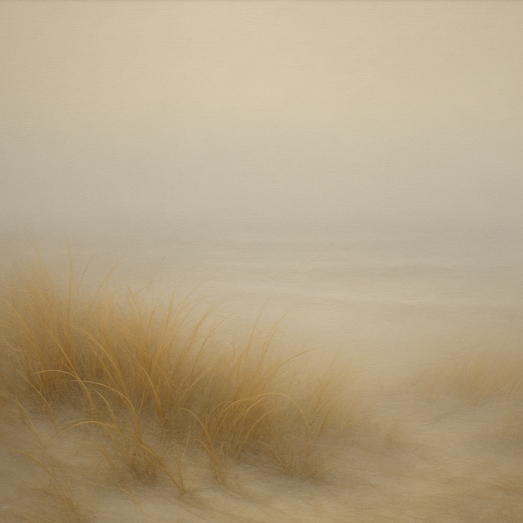 Silent Dune Grass in November Sea Fog No. 5 Oil Painting - View 1