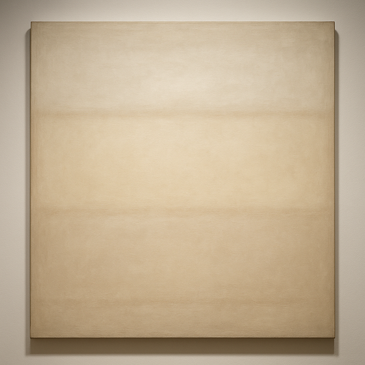 Oatmeal White & Pale Alabaster Monochrome Study No. 28 Oil Painting 100% Hand Painted Oil on Belgian Linen Canvas, Original Fine Art Wall Decor