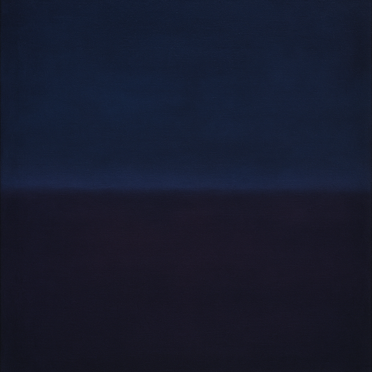 Deep Indigo & Midnight Plum Ambient Field No. 2 Oil Painting 100% Hand Painted Oil on Belgian Linen Canvas, Original Fine Art Wall Decor