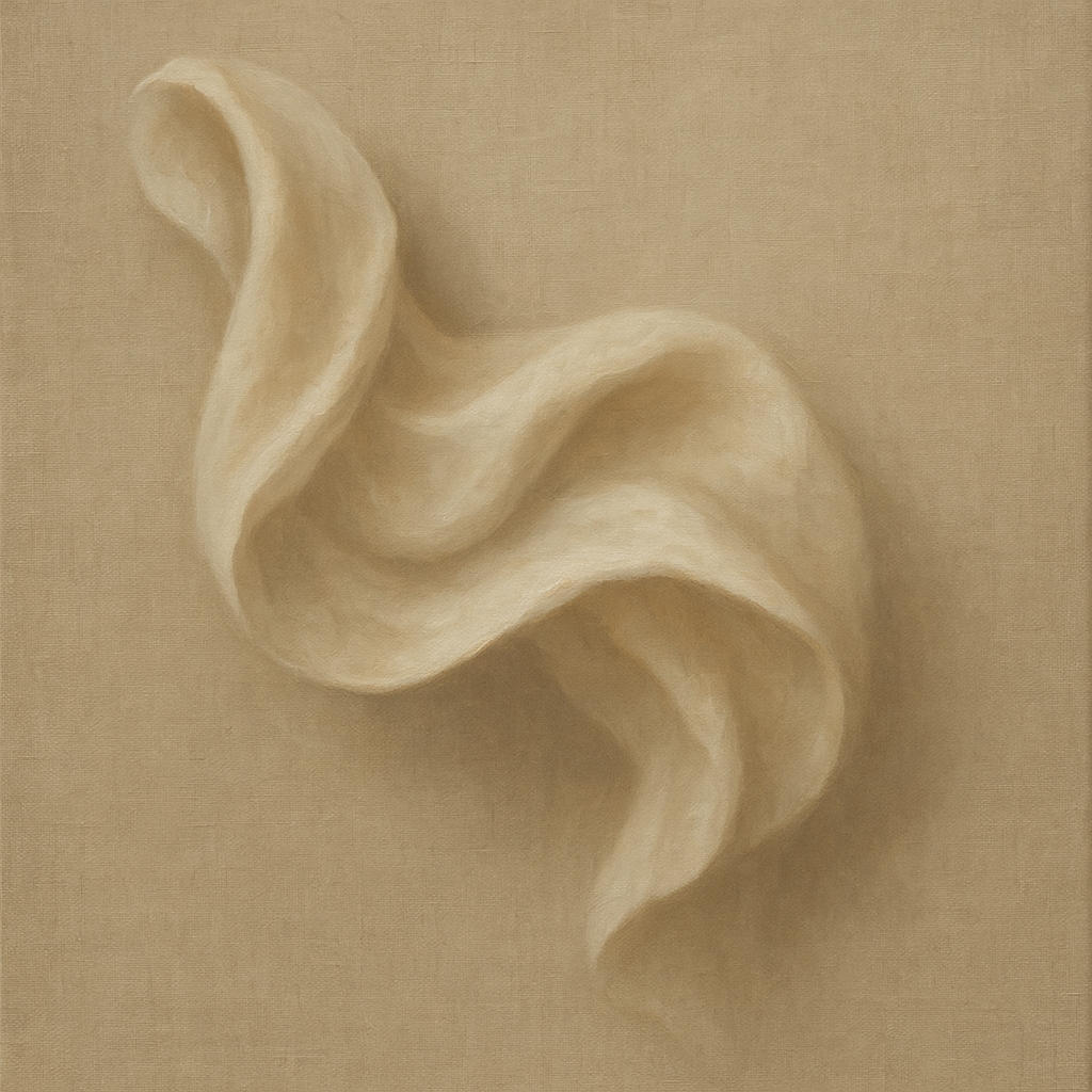 Alabaster Linen Texture Fold No. 4 - Modern Fine Art Oil Painting - View 1