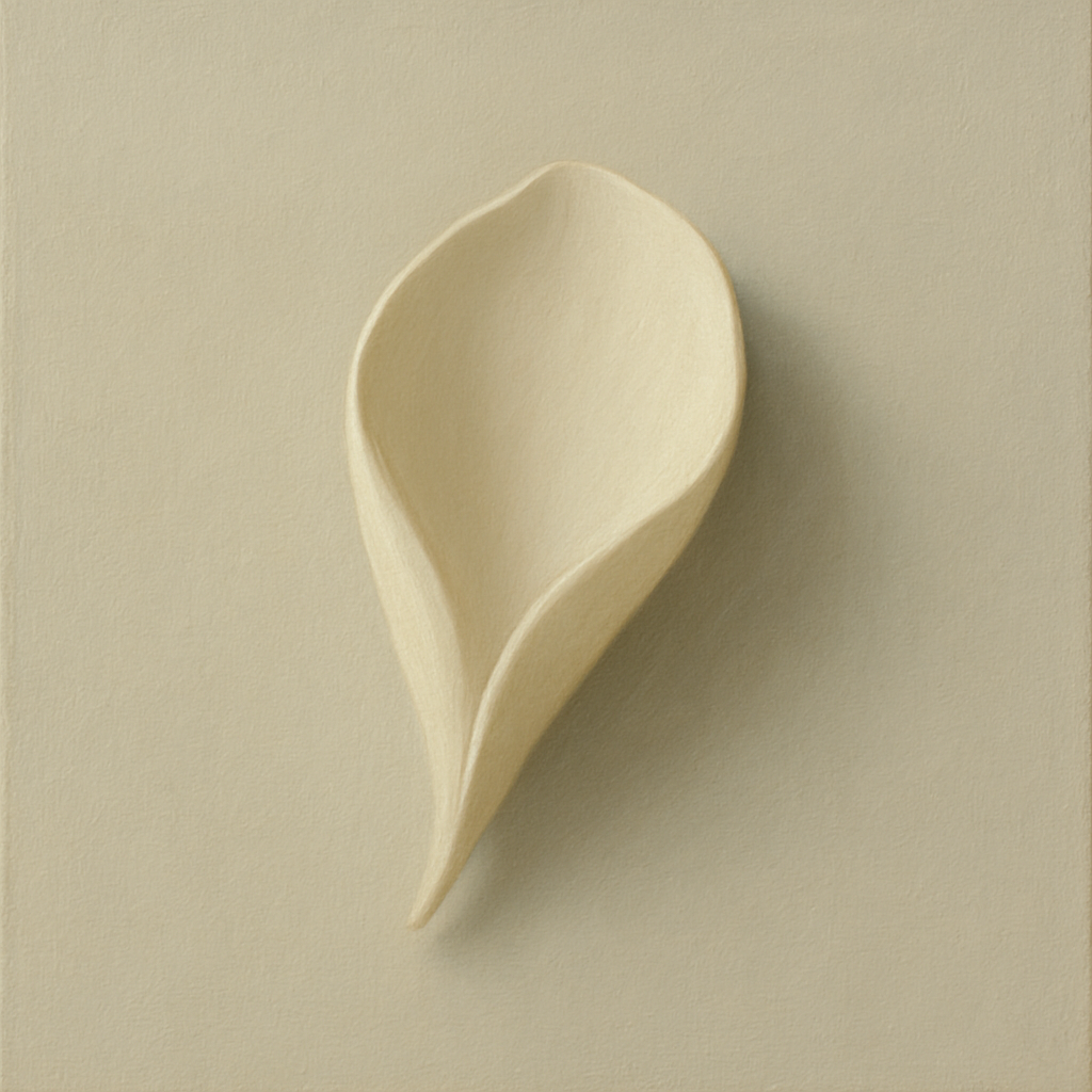 Sculpted Ivory Floral Contour No. 1 - Modern Fine Art Oil Painting - View 1