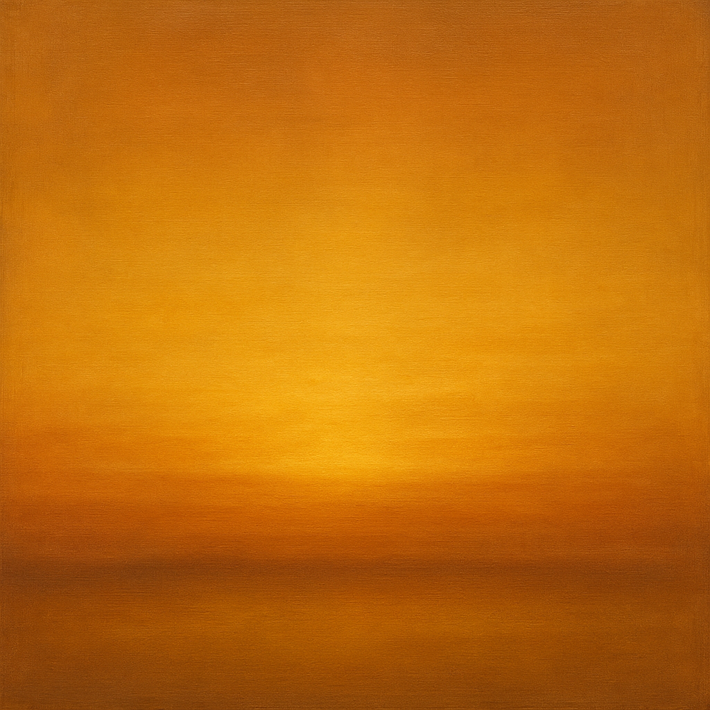 Warm Amber & Raw Sienna Sunset Meditation No. 2 Oil Painting - View 1