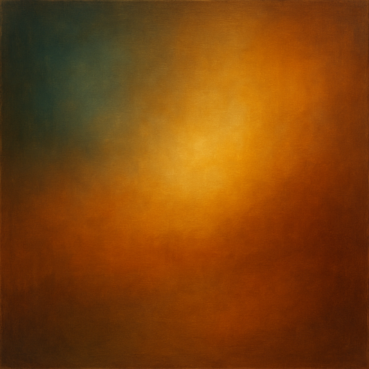 Deep Topaz & Spiced Terracotta Glow No. 18 Oil Painting - View 1