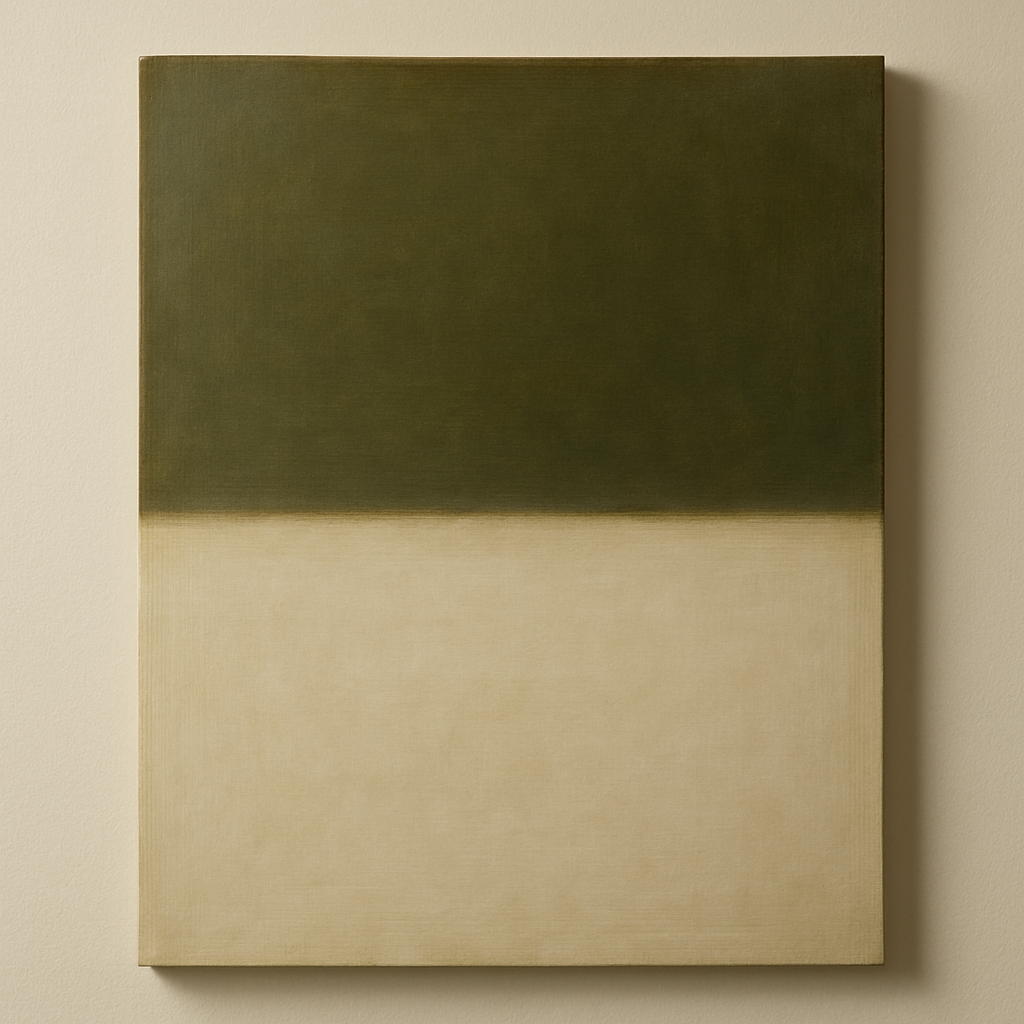 Sage Olive & Alabaster Balance No. 3 - Modern Fine Art Oil Painting - View 1
