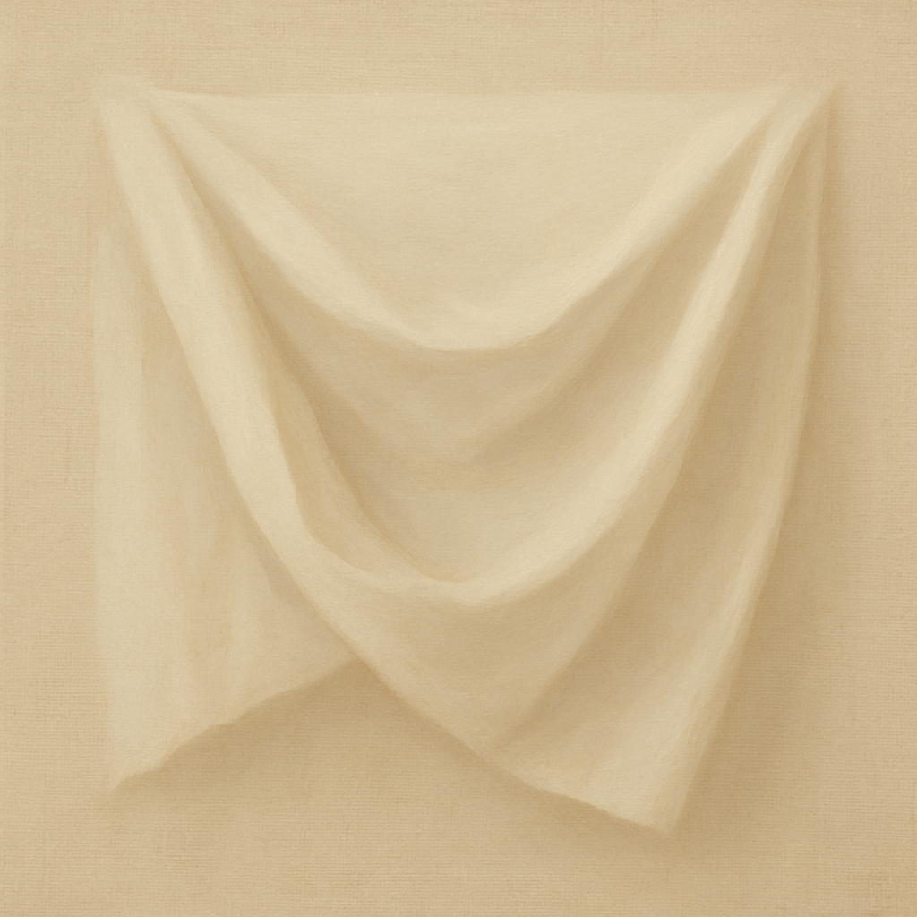 Alabaster Linen Texture Fold No. 4 - Modern Fine Art Oil Painting - View 1