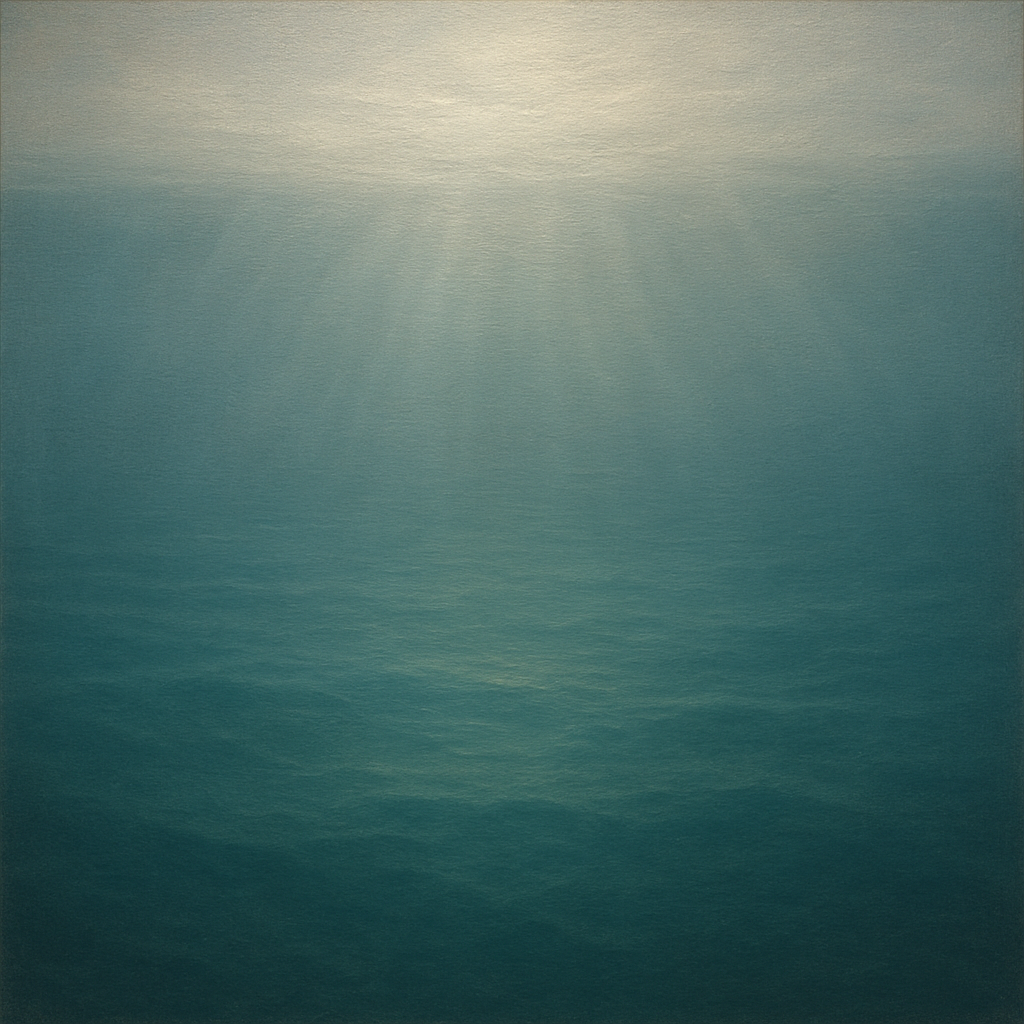 Minimalist Aquamarine Reef Void No. 10 - Modern Fine Art Oil Painting - View 1