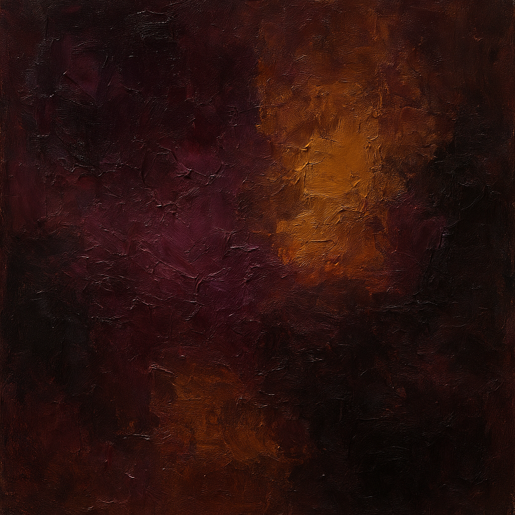 Rich Burgundy Plum & Velvet Amber No. 5 Oil Painting - 100% Hand-Painted Master Oil Painting