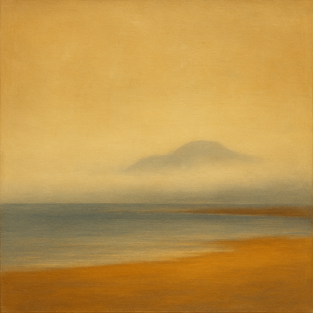 Misty Fjord & Low Clouds No. 7 - Modern Fine Art Oil Painting - View 1