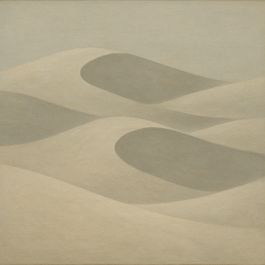 Monochrome Sand Dune Contours & Pale Slate No. 15 Oil Painting 100% Hand Painted Oil on Belgian Linen Canvas, Original Fine Art Wall Decor