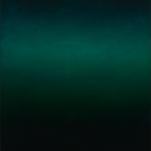 Midnight Teal & Deep Malachite Gradient No. 17 Oil Painting 100% Hand Painted Oil on Belgian Linen Canvas, Original Fine Art Wall Decor