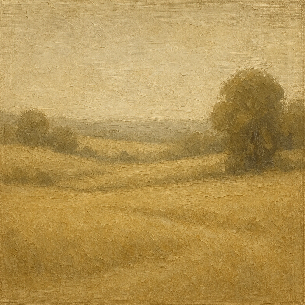 Earthy Linen Plaster Countryside Calm No. 4 Oil Painting - 100% Hand-Painted Master Oil Painting