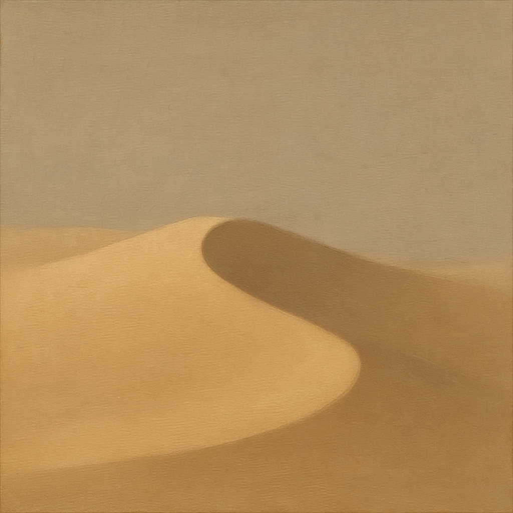 Muted Desert Dune Geometry No. 8 - Modern Fine Art Oil Painting - View 1