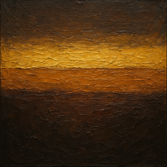 Espresso Velvet & Gilded Horizon No. 5 Oil Painting - 100% Hand-Painted Master Oil Painting